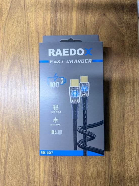 Raedox Fast Hasır Işıklı Kablo 100W Type-c Type-c US47