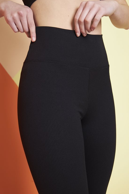 Thiff Yüksek Bel Fitilli Toparlayıcı Interlok Örme Spor Tayt