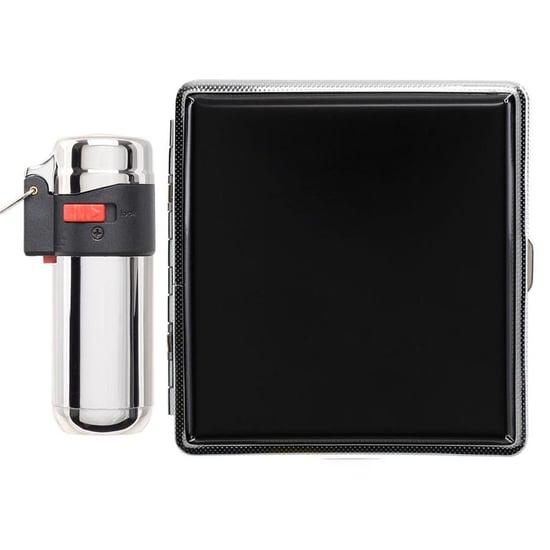 Atomic German Çakmak Tabaka Hediye Seti Siyah Krom