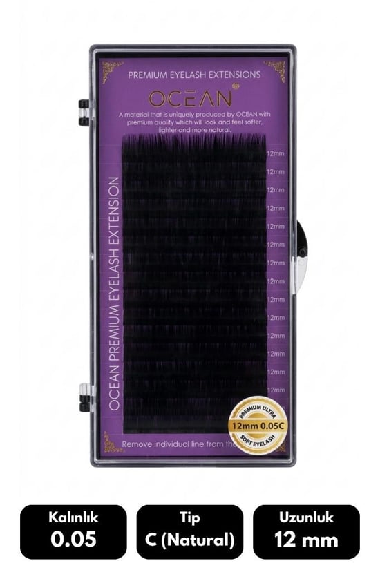 Ocean 0.05c Natural Kıvrım 12 Mm Soft Eyelash Doğal İpek Kirpik 16'lı
