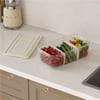 Dünya Dp-07417-102 ( Şeffaf ) Şeffaf Plastik Buzdolabı Organizeri Kapaklı 6lt ( 3 Bölmeli ) ( 373x193x110mm )