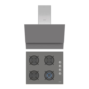 Simfer Qs Gri 2'li Cam Ankastre Set (ocak + Davlumbaz)