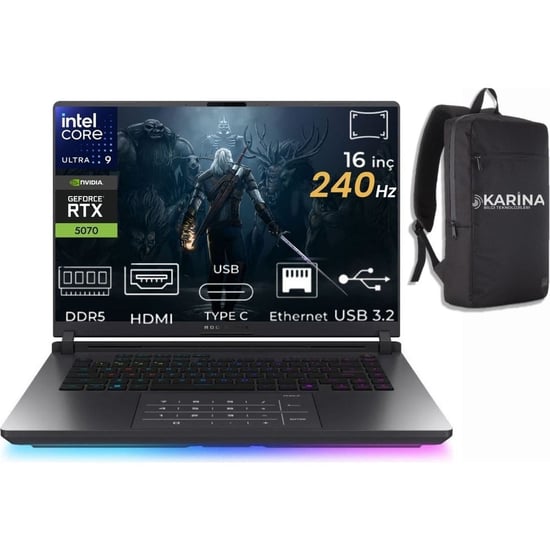 Asus Rog Strix G16 Intel Core Ultra 9 275HX G615LP-S5115-35 40GB 2tb RTX5070 8gb W11PRO 16" Wqxga 24