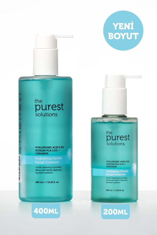 The Purest Solutions Kuru ve Karma Ciltler için Nemlendirici ve Bariyer Onarıcı Hyalüronik Asit Yüz Temizleme Jeli 400 Ml