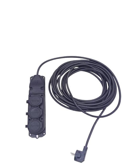 Veetrin S-31510-3 Vt-5009 ( 3lü ) ( 10mt ) ( Kauçuk Priz ) ( Uzatma Kablosu ) ( 3x1.5 Cca Kablo ) ( Şeffaf Pencereli Bez Çanta ) ( Kaucuk )