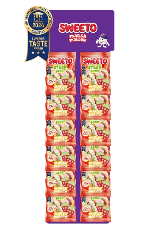 Sweeto Marshmallow 30 Gr Asalak Standlı Strawberry Kartela