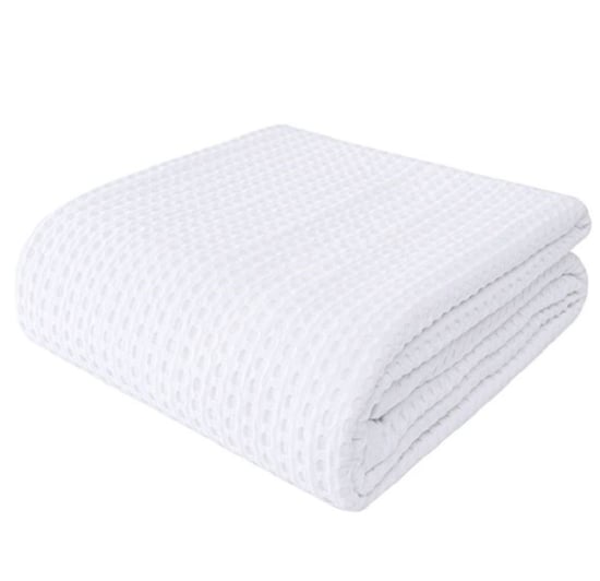 Private 2 Adet Beyaz Tek Kişilik Otel Tipi %100 Pamuk Koton Pike Örtüsü 160 X 220 Cm