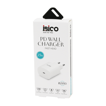 İb-2200 ( Typc-e ) ( Başlık ) ( 25w ) ( Hızlı ) Telefon Şarj Başlık Ev ( 5v=3.0a & 9.0v-2.22a )