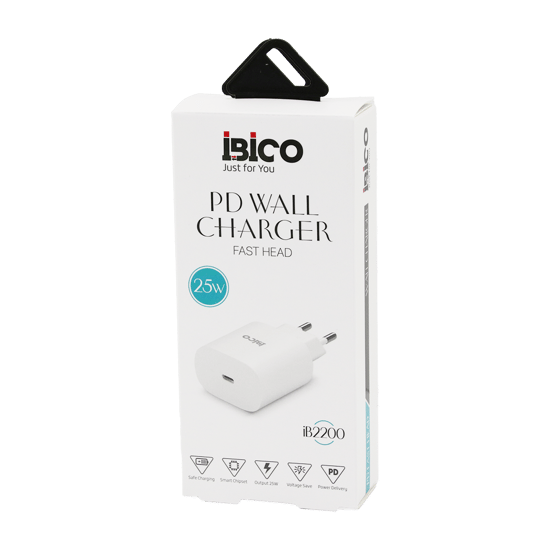 İb-2200 ( Typc-e ) ( Başlık ) ( 25w ) ( Hızlı ) Telefon Şarj Başlık Ev ( 5v=3.0a & 9.0v-2.22a )