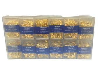 Taksun Safety Pins-968 ( Sarı Gold ) ( 50pcs.pls.kutu ) (no-00") Mini Çengelli İğne