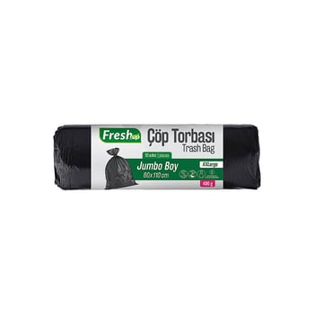 Fresh-up Çöp Torbası Jumbo Boy Siyah 400 G 80*110 Cm 10 Adet