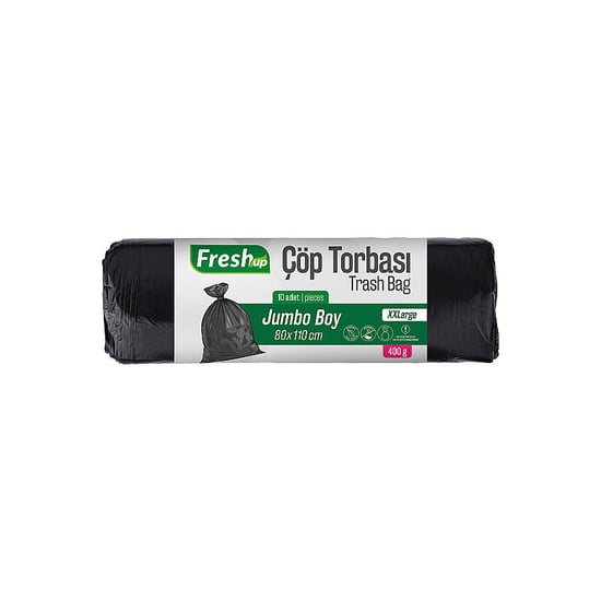Fresh-up Çöp Torbası Jumbo Boy Siyah 400 G 80*110 Cm 10 Adet