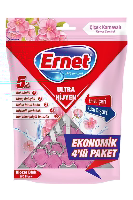 Ernet Ultra Hijyen Klozet Blok Çiçek Karnavalı 4X50 GR