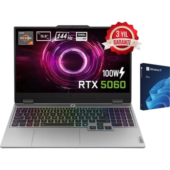 Lenovo Loq 15ahp10 Amd Ryzen 7 250 Geforce Rtx 5060 8gb 100w Windows 11 Pro Oem Usb Kutu 15.6 Inç Fu