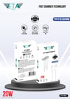 20w Type-c Şarj Adaptörü - Hızlı Şarj Adaptörü ve 1 Metre Type-c To Lightning Kablo Seti