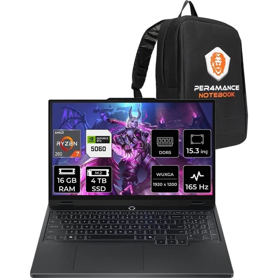 Lenovo Legion 5 Ryzen 7 260 RTX 5060 8GB 16GB RAM 4TB SSD 15.3" FHD+ 165Hz FreeDOS 83M00070TRP311 Ga