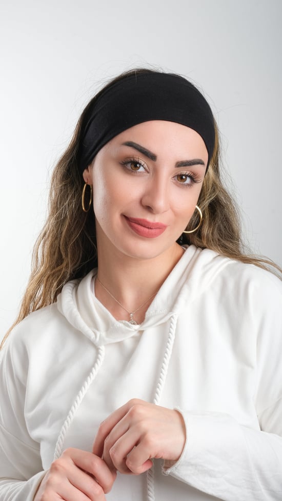 Hürrem Bone Siyah Pratik Hazır Geçmeli Tesettür Bone Viskon Kumaş Sade 3007_01