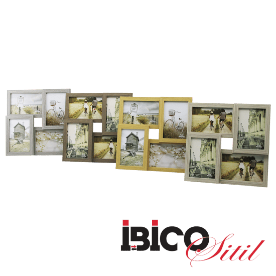 İ12-035 ( 4lü & Birleşik & Lüx Bambu ) (tek Renk Mix Çerçeve) (aile Foto) Ahşap Resim Çerçeve ( 4"x6" & 10x15cm )