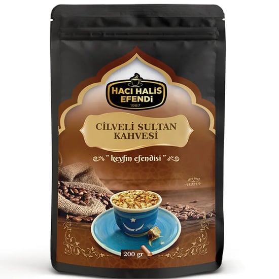 Hacı Halis Efendi Sade Sütsüz Cilveli Sultan Kahvesi 200 Gr + Özel Karışım Kuruyemiş 200 Gr Set