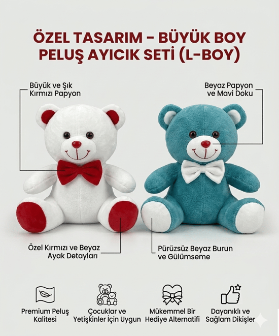 Özel Seri Ayıcık Peluş Oyuncak Büyük Boy