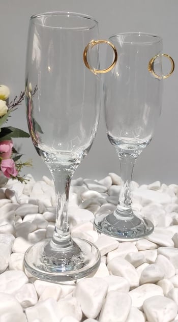 Kirlinova® Yüzük Detaylı 2 Li Meşrubat Bardağı