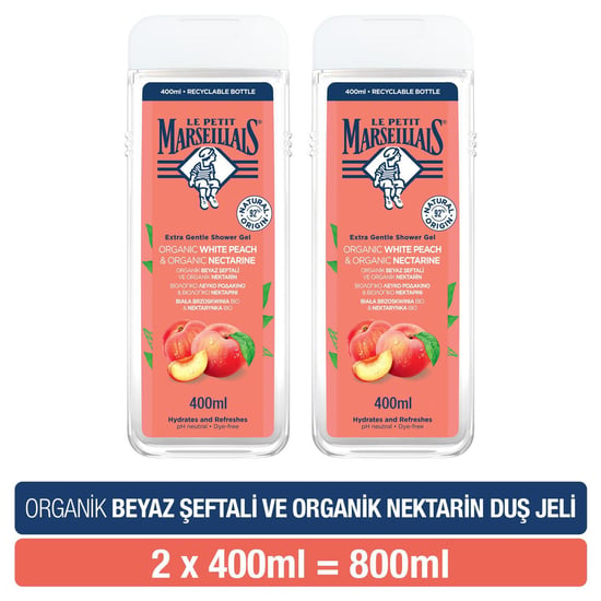 Le Petit Marseillais Organıc White Peach & Nectarine Duş Jeli 2 X 400 Ml