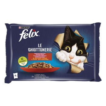 Felix Multi Eko Yaş Kedi Maması Sığırlı ve Tavuklu 85 Gr 4'lü Paket