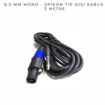 6.3 Mm Mono-spekon Kablo 3 Metre