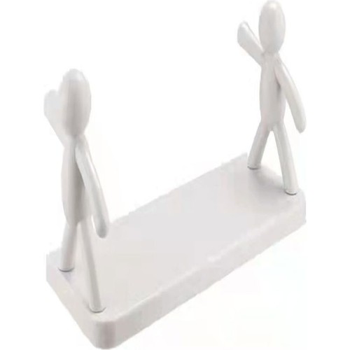 Slayt Hause Figürlü Duvar Rafı Yapışkanlı-beyaz