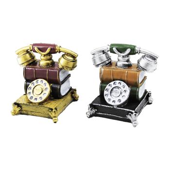 İ12-202-b ( Ankesörlü Telefon ) Vintage Dekoratif Biblo & Kumbara Renkli ( 15.5x15.5x10cm ) ( Reçine )