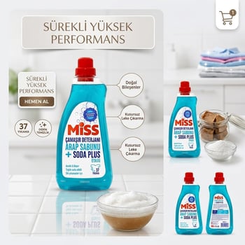 Miss Çamaşır Deterjanı Arap Sabunu Soda Plus 1500 Ml