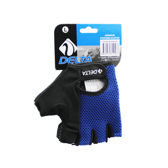 Yukon Delta Armour Fitness Gloves ( L Large ) ( Parmaksız & Fileli ) Sporcu Eldiveni ( Mavi /siyah )