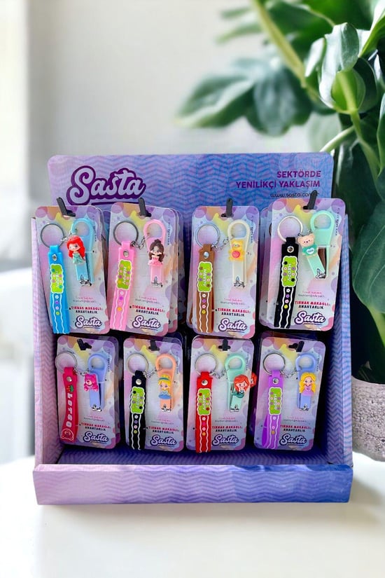 SASTA Tırnak Makaslı Anahtarlık Standı 40 Adet