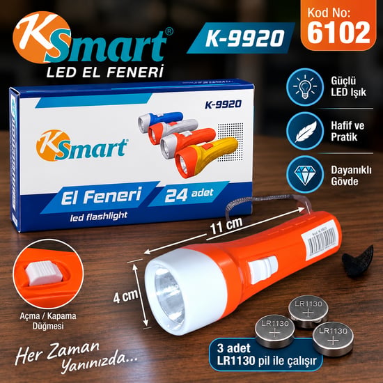 Ksmart Pilli Led Fener K9920
