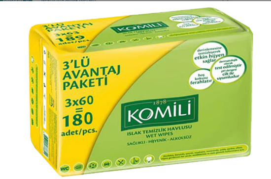 Komili Islak Havlu 3x60'lı