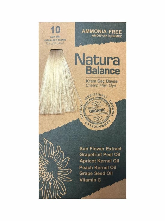 Natura Balance Saç Boyası 10 Açık Sarı