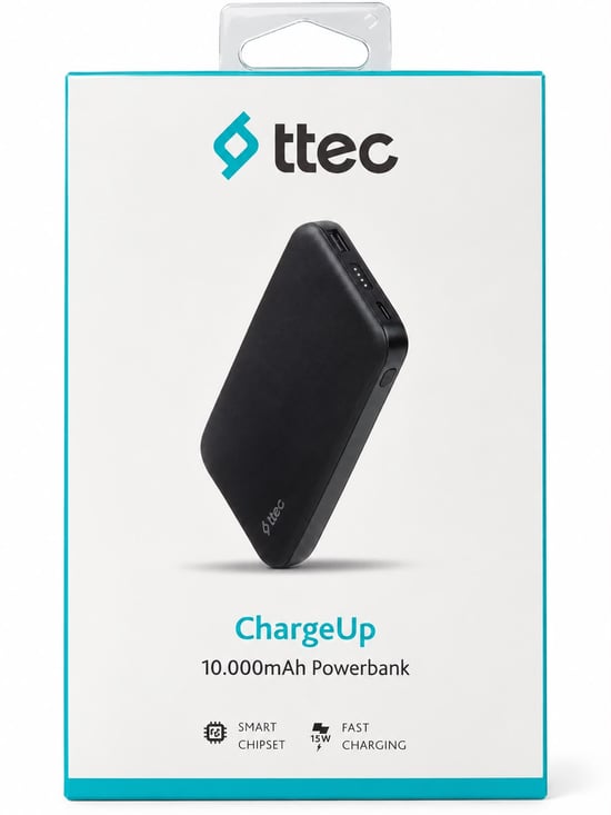 Ttec Chargeup 10.000mah 15w Pwrbnk Siyah 2bb2065