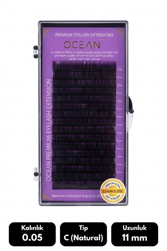 Ocean 0.05c Natural Kıvrım 11 Mm Soft Eyelash Doğal İpek Kirpik 16'lı