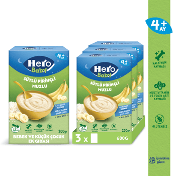 Hero Baby Sütlü Muzlu Pirinçli 200g X3