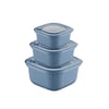 Dünya-30906-999 Mikro Line ( 3pcs = 600-1100-1800ml ) ( Kare ) Plastik Saklama Kabı Set ( Mikrodalga Kullanılabilir )