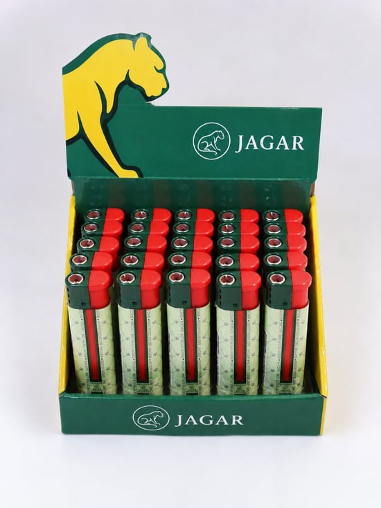 Jagar Jcm 026 Turbo Çakmak – Desenli Güçlü Alevli Standlı Çakmak