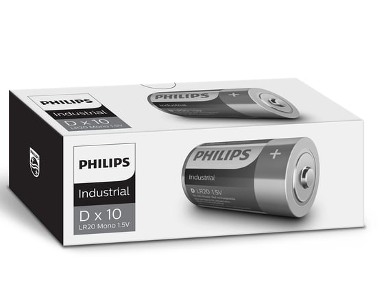 Philips Industrial D Boy Büyük Boy Pil 1.5v 10'lu Paket