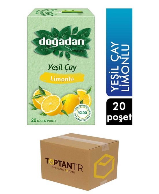 Doğadan Yeşil Çay Limonlu 20'li Süzme Poşet X 12'li Koli