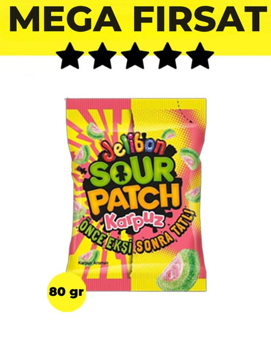 Jelibon Sour Patch Karpuz Yumuşak Şekerleme 80 Gr