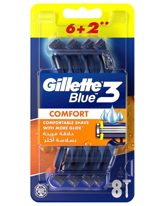 Gillette Blue 3 Tıraş Bıçağı 6 + 2 li Blister Comfort