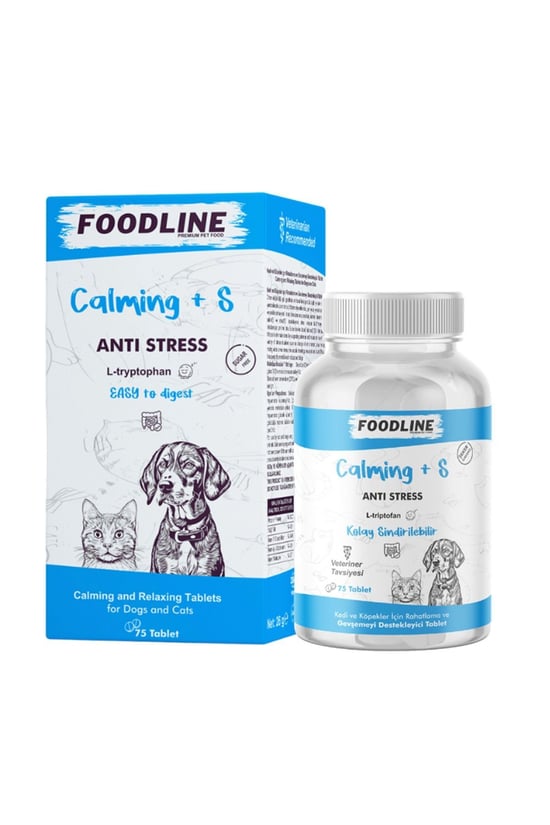 Foodline Calming +s 75 Tablet | Kedi ve Köpekler için Rahatlama ve Gevşemeyi Destekleyici