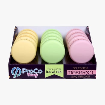Proco Beauty Makaron Saç Fırçası Favori Lezzetler Serisi - Pembe, Sarı, Yeşil