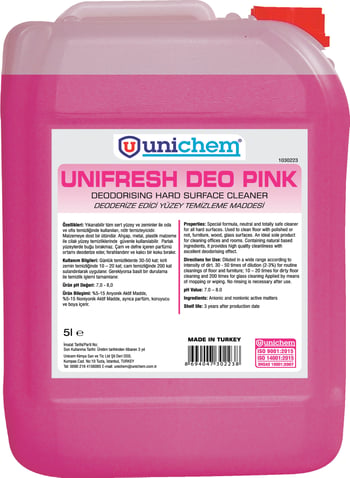Unıchem Unıfresh Deo Pınk Deoderize Edici Yüzey Temizleme Maddesi 5 L