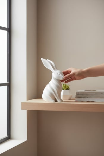 Modern Tavşan Figürlü Dekoratif Biblo