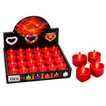 İ10-023 ( Pilli ) ( Kapli & Kırmızı ) Renkli Led Mum ( Çap : 4cm Yükseklik : 3.7cm )